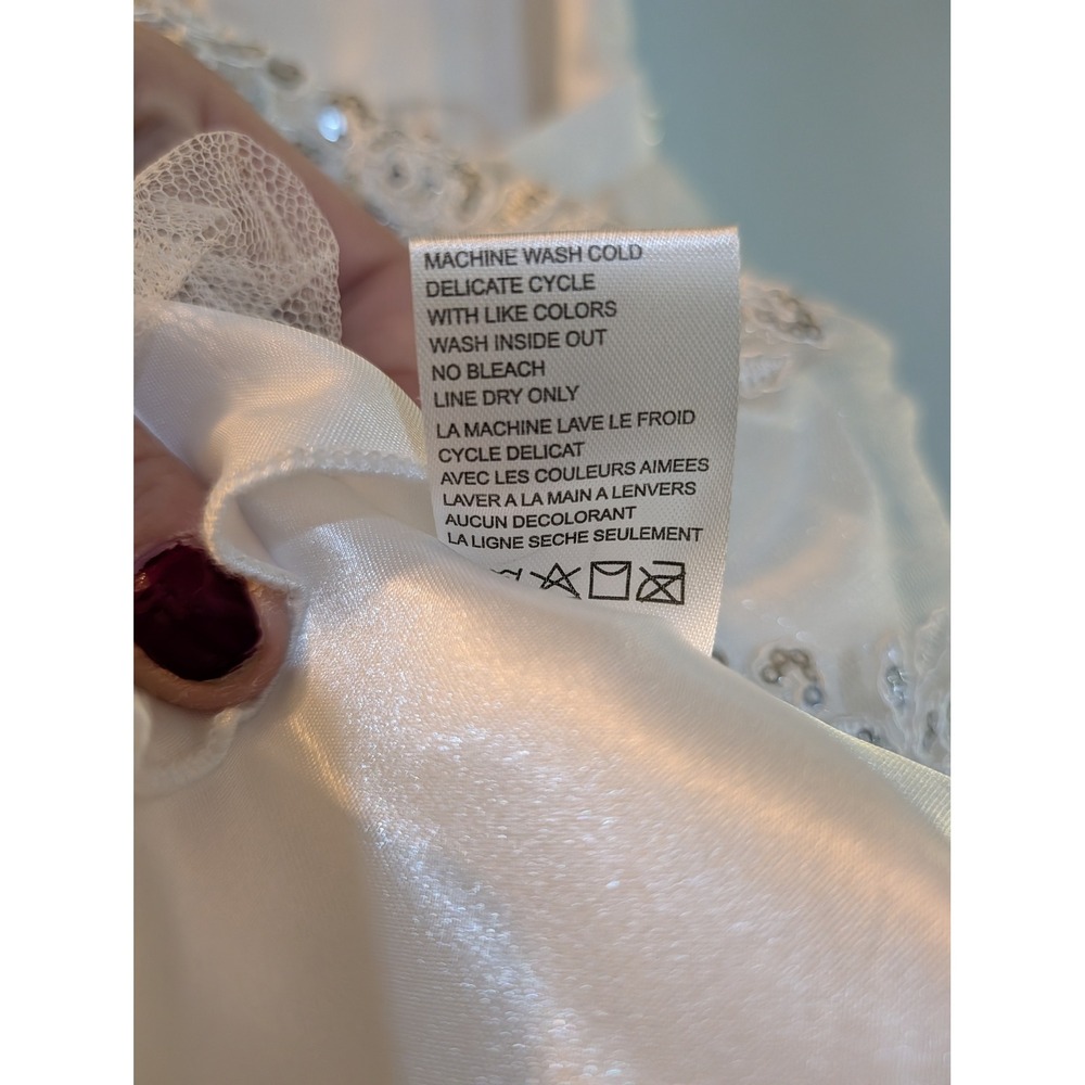 American Princess Size 4 White Lace Sequin Dress Angelcore Coquette Flower Girl - Picture 14 of 16